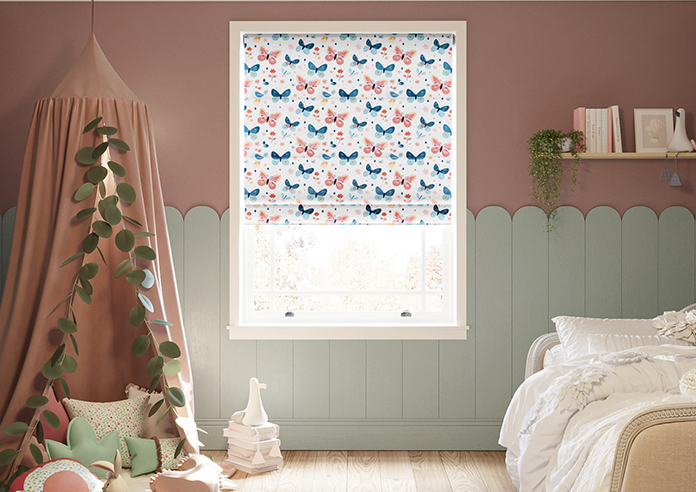 Butterfly Garden, Crystal - Motorised Roman Blind - Image 3